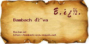 Bambach Éva névjegykártya